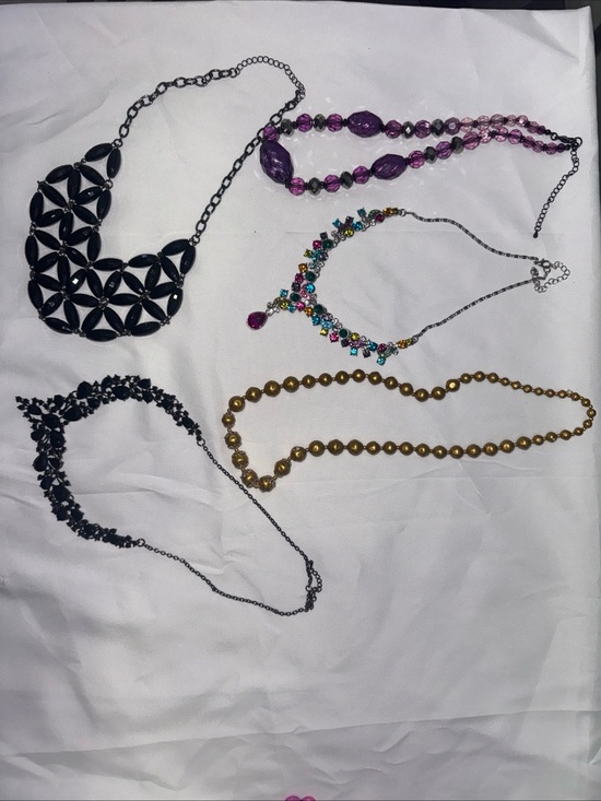 Jewelry - Assorted Women's Fashion Necklaces - Purple, Black, Gold, Multicolor